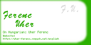ferenc uher business card